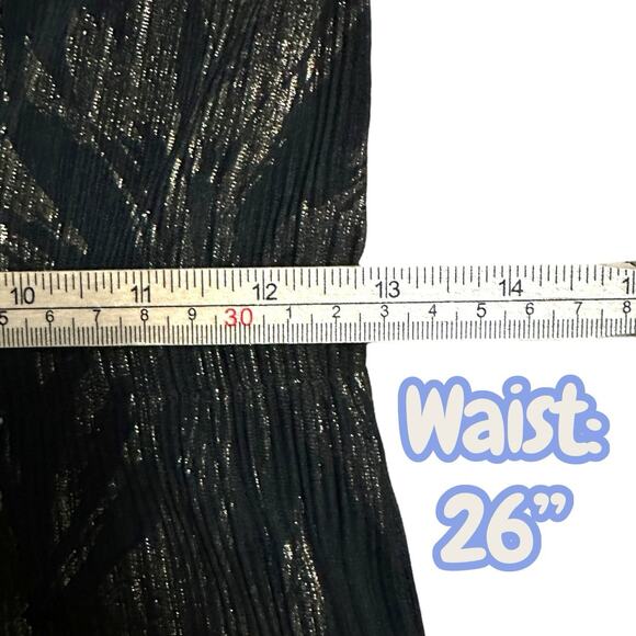 Halston Heritage Black Metallic Gold Halter Dress Womens XS Ruffle Hem Cocktail - Picture 7 of 9